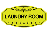 Yellow / Black Victorian Laundry Room Sign