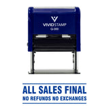All Sales Final No Refunds No Exchanges Self Inking Rubber Stamp