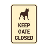 Portrait Round Keep Gate Closed Dog Sign