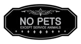 Victorian No Pets Except Service Animals Sign
