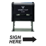 SIGN HERE Self Inking Rubber Stamp