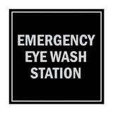 Signs ByLITA Square Emergency Eye Wash Station Sign with Adhesive Tape, Mounts On Any Surface, Weather Resistant, Indoor/Outdoor Use