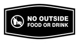 Fancy No Outside Food or Drink Sign