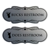 Designer Bucks and Does Novelty Restroom Signs (Set of 2) Wall or Door Sign