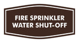 Signs ByLITA Fancy Fire Sprinkler Water Shut-Off Sign with Adhesive Tape, Mounts On Any Surface, Weather Resistant, Indoor/Outdoor Use