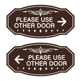 Victorian Please Use Other Door Sign Set
