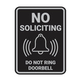 Portrait Round No Soliciting Do Not Ring Doorbell Wall or Door Sign