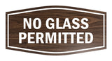 Signs ByLITA Fancy No Glass Permitted Sign with Adhesive Tape, Mounts On Any Surface, Weather Resistant, Indoor/Outdoor Use