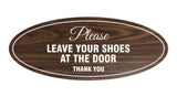 Signs ByLITA Oval Please leave your shoes at the door thank you Sign