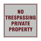 Signs ByLITA Square No Trespassing Private Property Sign with Adhesive Tape, Mounts On Any Surface, Weather Resistant, Indoor/Outdoor Use
