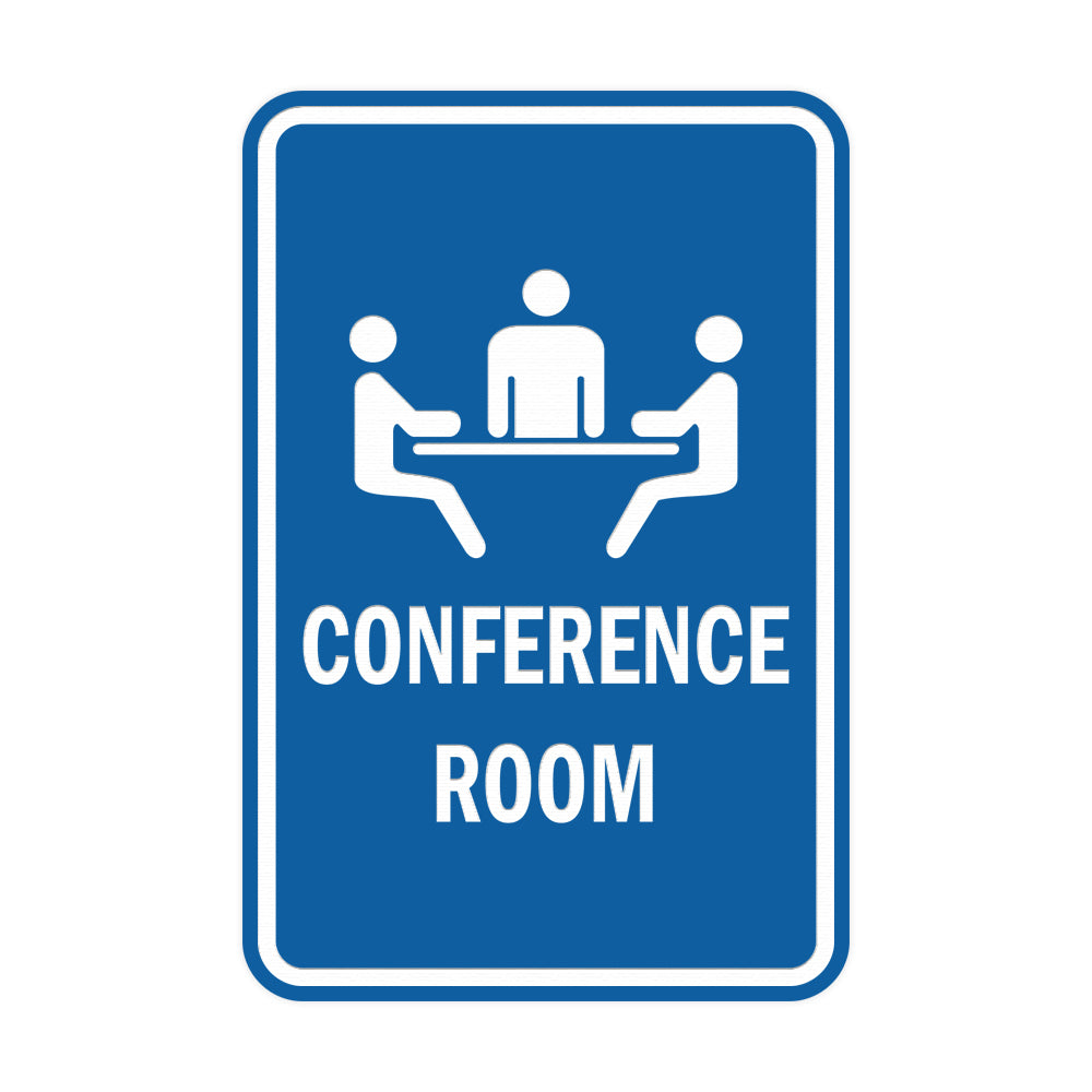 Blue Portrait Round Conference Room Sign