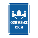 Blue Portrait Round Conference Room Sign