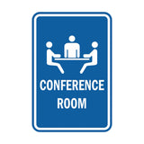 Blue Portrait Round Conference Room Sign