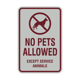 Portrait Round No Pets Allowed Except Service Animals Sign