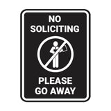 Portrait Round No Soliciting Please Go Away Wall or Door Sign