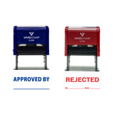 Approved / Rejected By Date Self Inking Rubber Stamp - 2 Pack