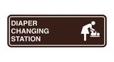 Dark Brown Signs ByLITA Standard Diapers Changing Station Sign