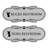 Designer Bucks and Does Novelty Restroom Signs (Set of 2) Wall or Door Sign