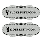 Designer Bucks and Does Novelty Restroom Signs (Set of 2) Wall or Door Sign