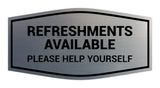 Fancy Refreshments Available Please Help Yourself Wall or Door Sign