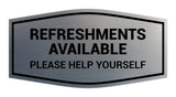 Fancy Refreshments Available Please Help Yourself Wall or Door Sign