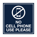 Signs ByLITA Square No Cell Phone Use Please Sign with Adhesive Tape, Mounts On Any Surface, Weather Resistant, Indoor/Outdoor Use