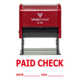 Paid Check W/ Date Ck# Line Self Inking Rubber Stamp