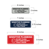 Standard Sensitive Plumbing Do Not Flush Anything Except Toilet Paper Wall or Door Sign