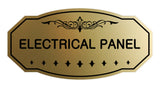 Brushed Gold Victorian Electrical Panel Sign