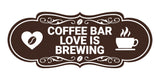 Designer Coffee Bar Love is Brewing Wall or Door Sign