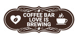 Designer Coffee Bar Love is Brewing Wall or Door Sign
