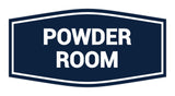 Navy Blue / White Signs ByLITA Fancy Powder Room Sign with Adhesive Tape, Mounts On Any Surface, Weather Resistant, Indoor/Outdoor Use