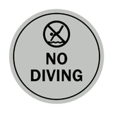 Signs ByLITA Circle No Diving Sign with Adhesive Tape, Mounts On Any Surface, Weather Resistant, Indoor/Outdoor Use