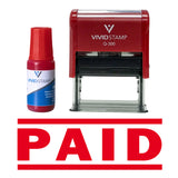 Paid Self Inking Rubber Stamp Combo With Refill