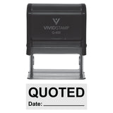 Quoted With Date Line Self-Inking Office Rubber Stamp