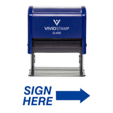 SIGN HERE Self Inking Rubber Stamp