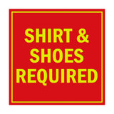 Signs ByLITA Square Shirt & Shoes Required Sign with Adhesive Tape, Mounts On Any Surface, Weather Resistant, Indoor/Outdoor Use