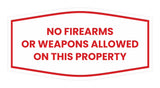 Fancy No Firearms or Weapons Allowed on this Property Wall or Door Sign