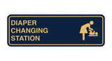 Navy Blue / Gold Signs ByLITA Standard Diapers Changing Station Sign