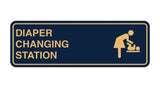 Navy Blue / Gold Signs ByLITA Standard Diapers Changing Station Sign