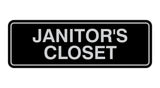 Black / Silver Standard Janitor's Closet Sign