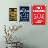 Portrait Round No Soliciting Do Not Ring Doorbell Wall or Door Sign