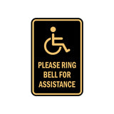 Portrait Round Please Ring Bell For Assistance Sign