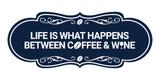 Designer Life is What Happens Between Coffee & Wine Wall or Door Sign