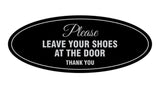 Signs ByLITA Oval Please leave your shoes at the door thank you Sign