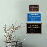 Classic Framed Please Keep Coffee Area Clean Wall or Door Sign