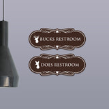 Designer Bucks and Does Novelty Restroom Signs (Set of 2) Wall or Door Sign