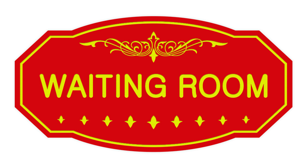 Red / Yellow Victorian Waiting Room Sign