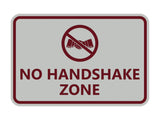 Classic Framed No Handshake Zone Sign