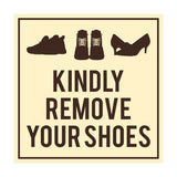 Signs ByLITA Square Kindly Remove Your Shoes Sign with Adhesive Tape, Mounts On Any Surface, Weather Resistant, Indoor/Outdoor Use